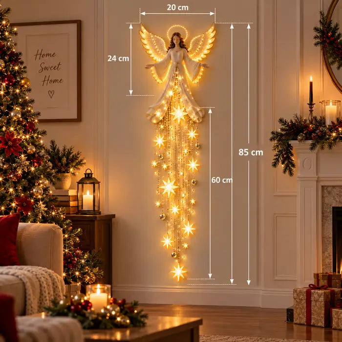🔥HOT SALE🔥Angel Blessing Starfall Wall Light – Heavenly Christmas Wall Decor