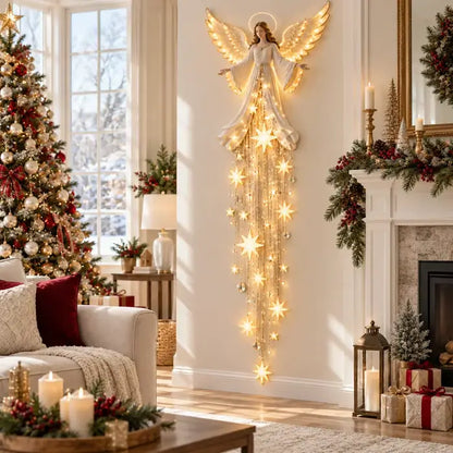 🔥HOT SALE🔥Angel Blessing Starfall Wall Light – Heavenly Christmas Wall Decor