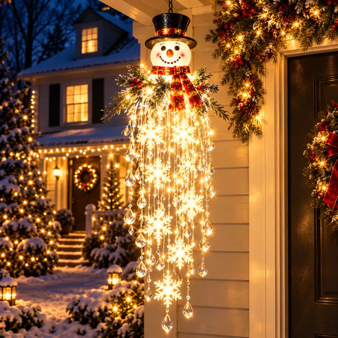 Crystal Cascade Christmas Snowflake LED Hanging Light