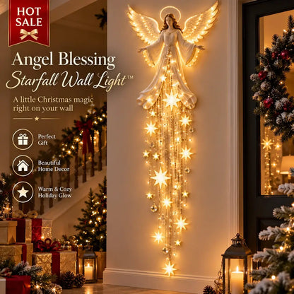 🔥HOT SALE🔥Angel Blessing Starfall Wall Light – Heavenly Christmas Wall Decor