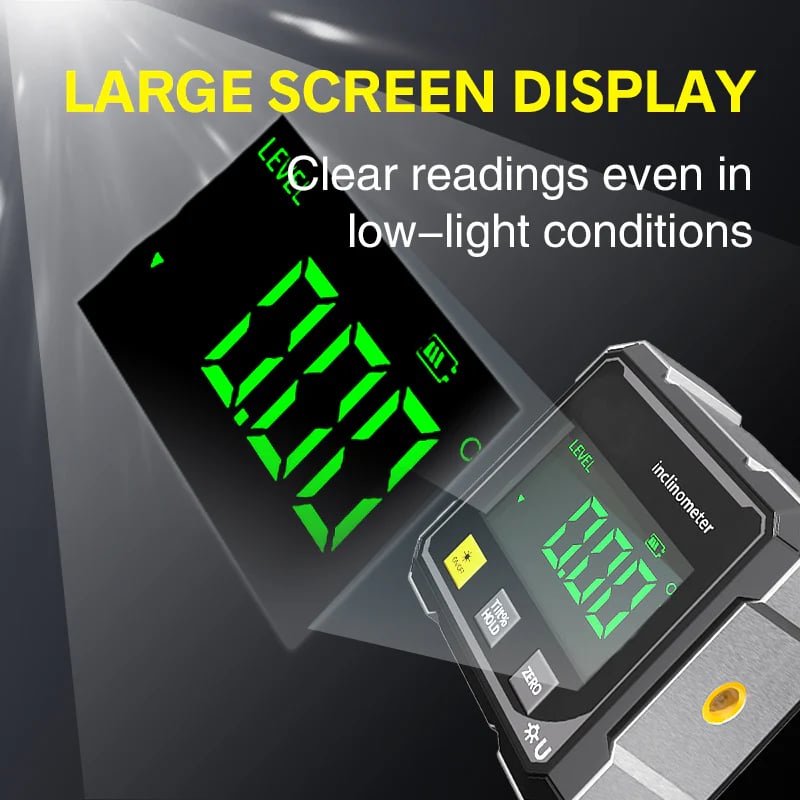 4-Side Magnetic Digital Angle Gauge with Laser