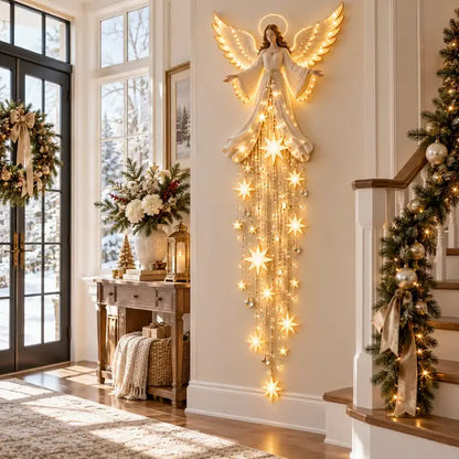 🔥HOT SALE🔥Angel Blessing Starfall Wall Light – Heavenly Christmas Wall Decor