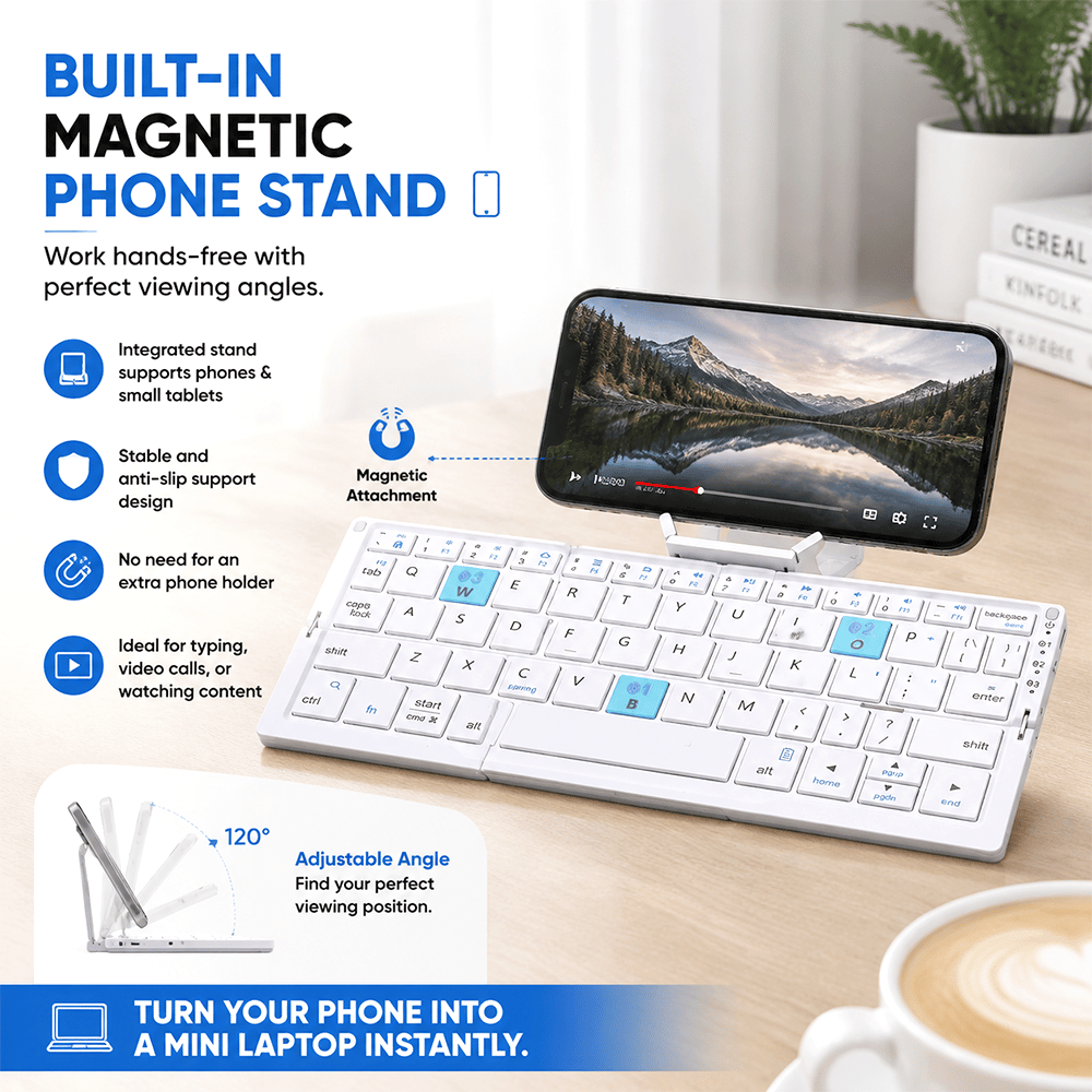 🔥Hot Sale 49% OFF🔥 Mini Bluetooth Folding Keyboard for Phone and Tablet Travel Typing