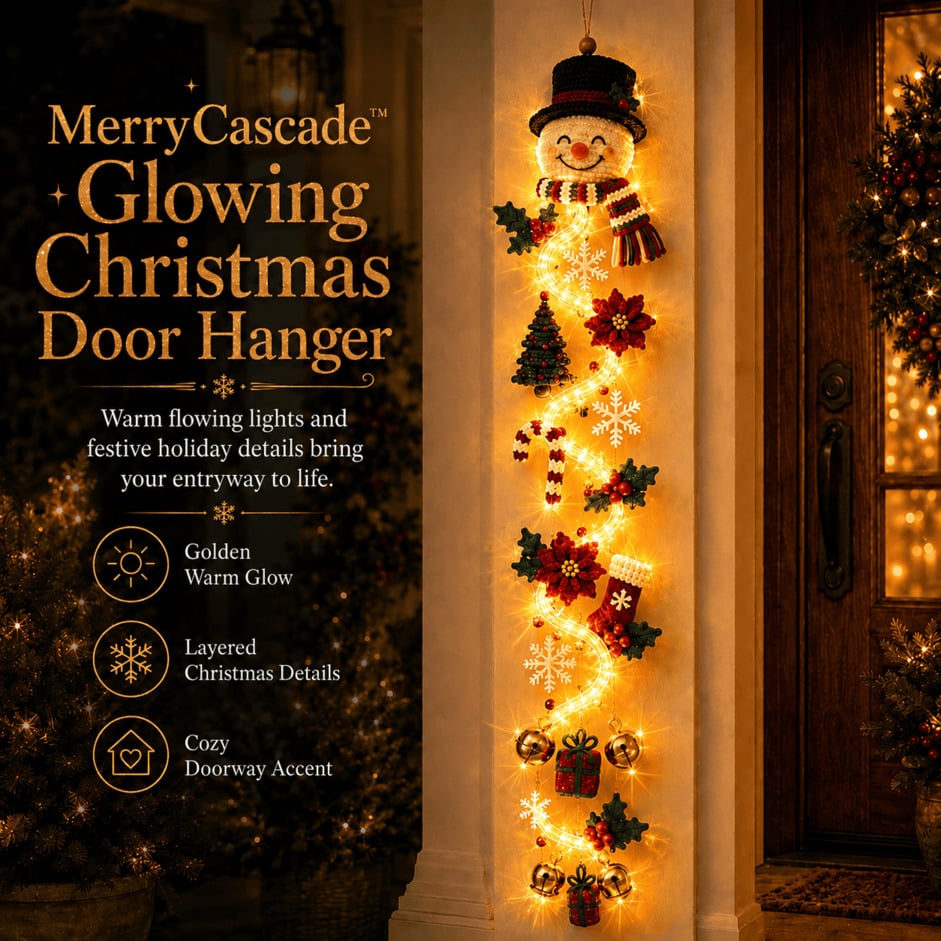 🎄MerryCascade Glowing Christmas Door Hanger