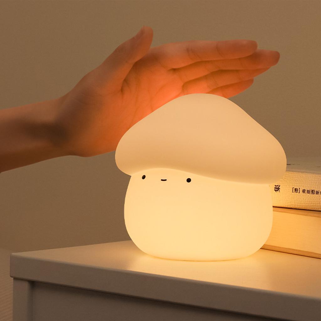 Silicone Mushroom Night Light Pat Light 15/30 Minutes Delay Off Two Dimmers 1W