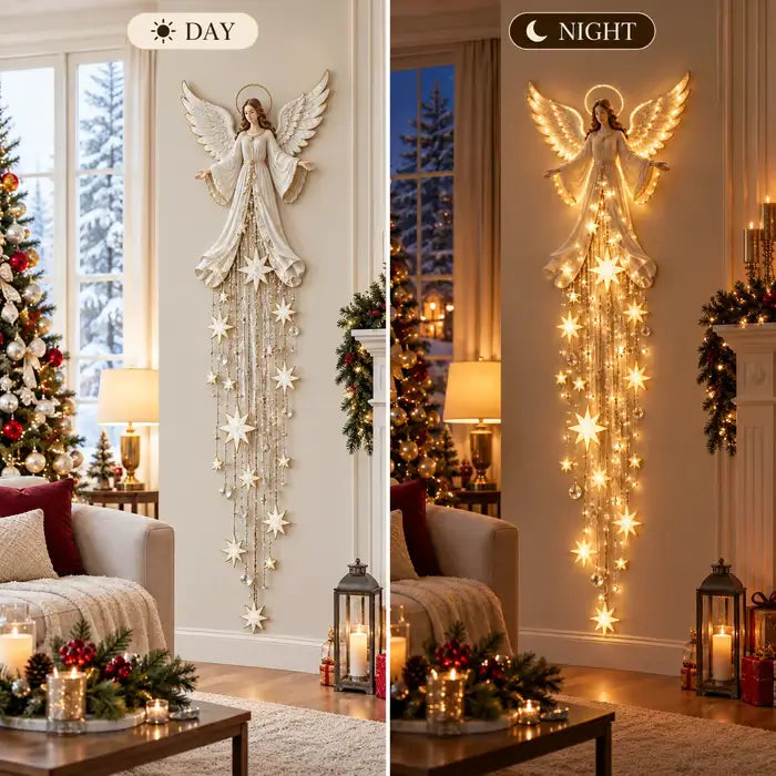 🔥HOT SALE🔥Angel Blessing Starfall Wall Light – Heavenly Christmas Wall Decor