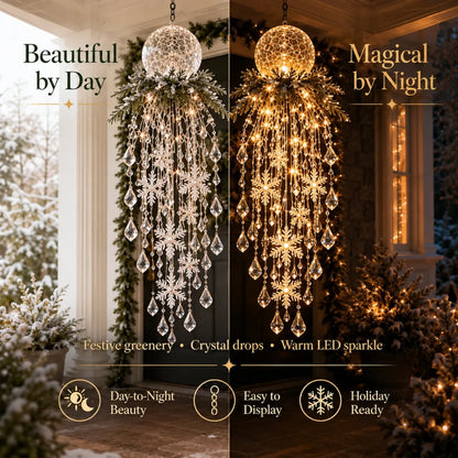 Crystal Cascade Christmas Snowflake LED Hanging Light