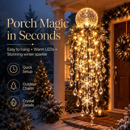 Crystal Cascade Christmas Snowflake LED Hanging Light