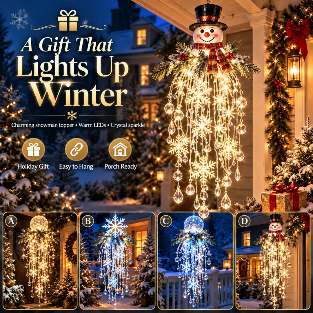 Crystal Cascade Christmas Snowflake LED Hanging Light