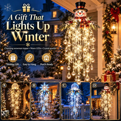 Crystal Cascade Christmas Snowflake LED Hanging Light