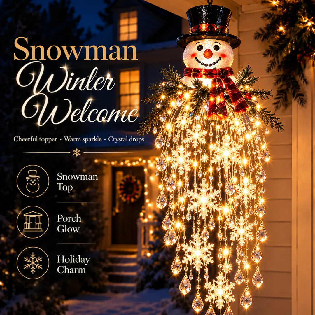 Crystal Cascade Christmas Snowflake LED Hanging Light