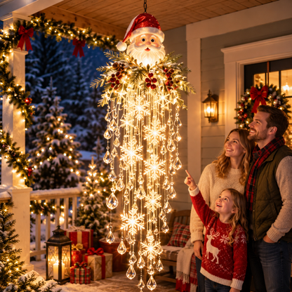 Crystal Cascade Christmas Snowflake LED Hanging Light