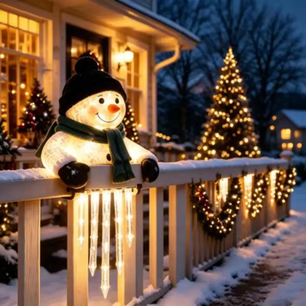 🔥 Today 49% OFF - WinterGlow Snowman Icicle Light Decor