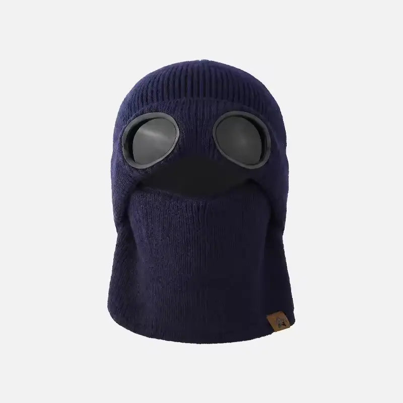 ❄️ Winter Ready · Ribbed Knit Balaclava Beanie with Goggle-Style Eye Panels 🥶