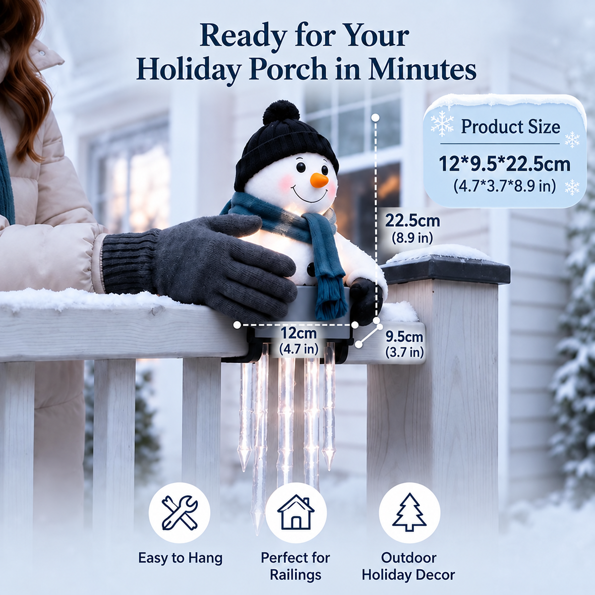 🔥 Today 49% OFF - WinterGlow Snowman Icicle Light Decor