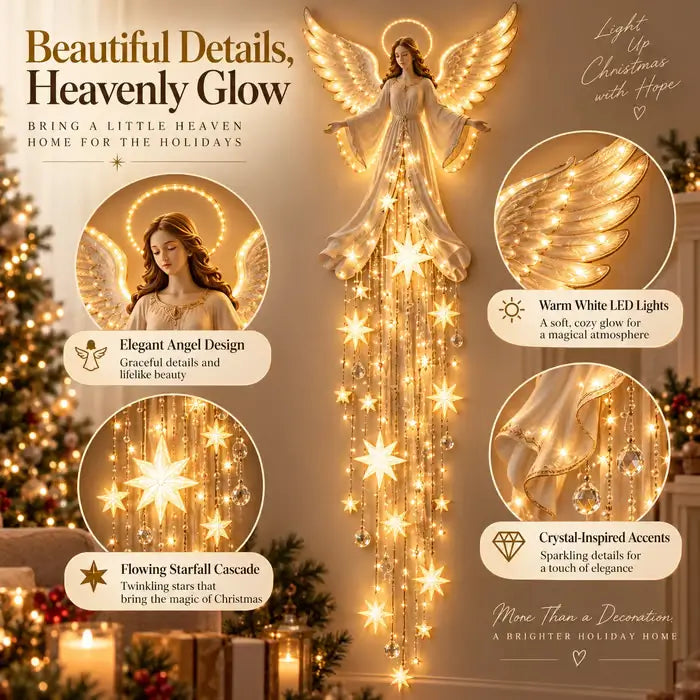 🔥HOT SALE🔥Angel Blessing Starfall Wall Light – Heavenly Christmas Wall Decor