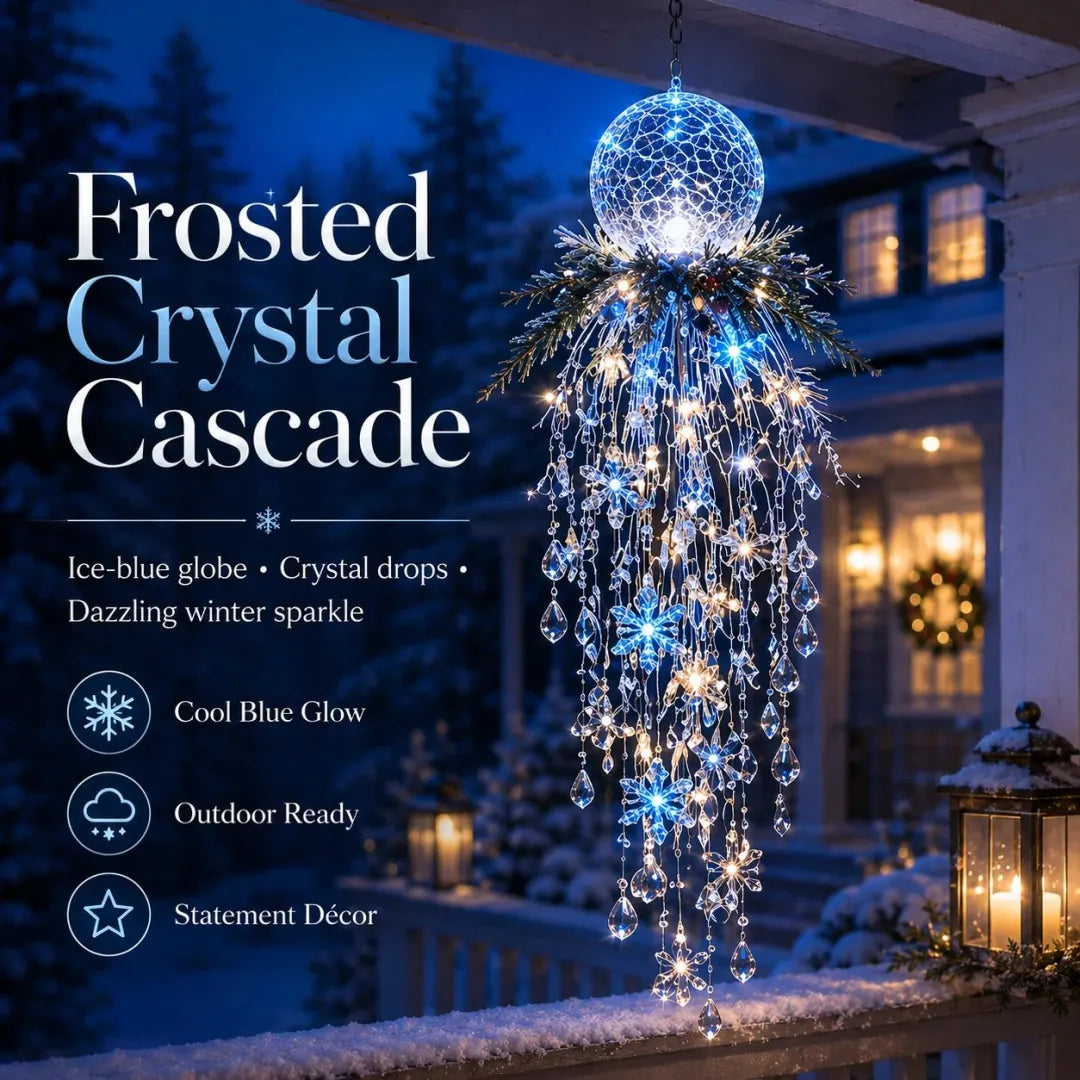 Crystal Cascade Christmas Snowflake LED Hanging Light