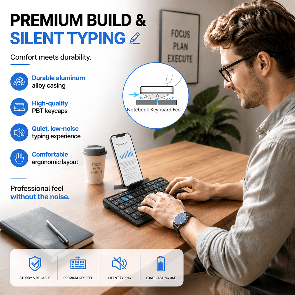 🔥Hot Sale 49% OFF🔥 Mini Bluetooth Folding Keyboard for Phone and Tablet Travel Typing