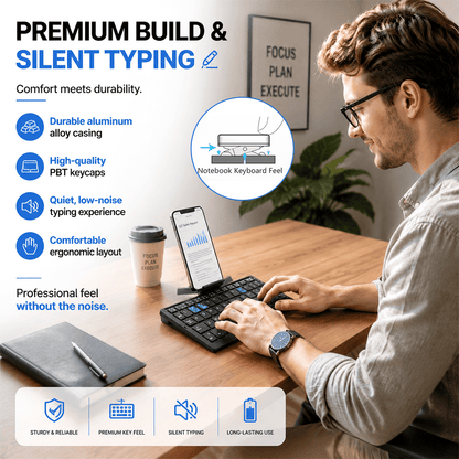 🔥Hot Sale 49% OFF🔥 Mini Bluetooth Folding Keyboard for Phone and Tablet Travel Typing