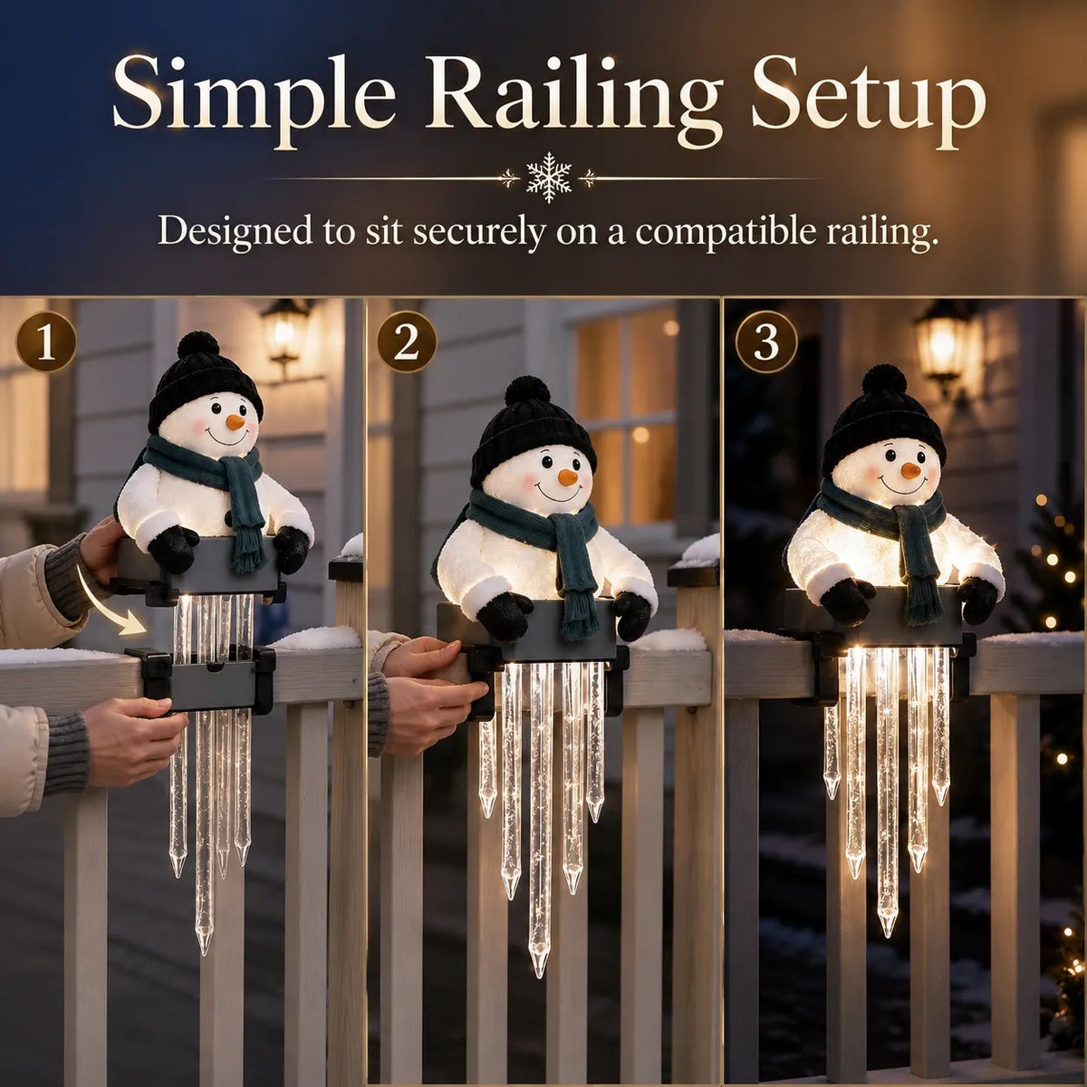 🔥 Today 49% OFF - WinterGlow Snowman Icicle Light Decor